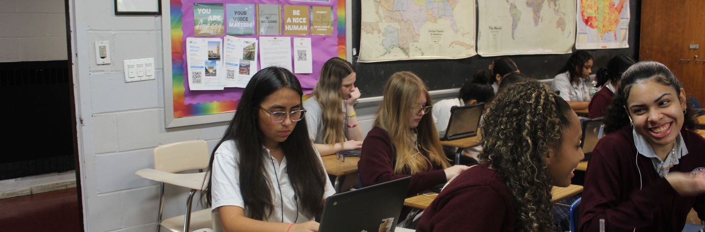 Students Working on Chromebooks